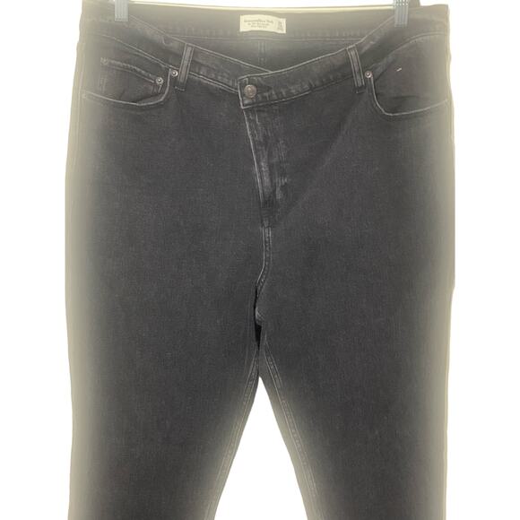 Abercrombie & Fitch Criss Cross Waist 90's Slim Straight Ultra High Rise Jean 34 - Picture 3 of 5